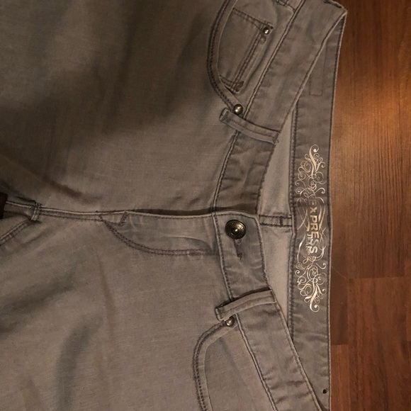 Express Grey Low Rise Jeans - Picture 2 of 2